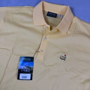 Masters Collection Mens Yellow Mercerized Cotton Golf Polo Shirt XL W/ Pin NWT